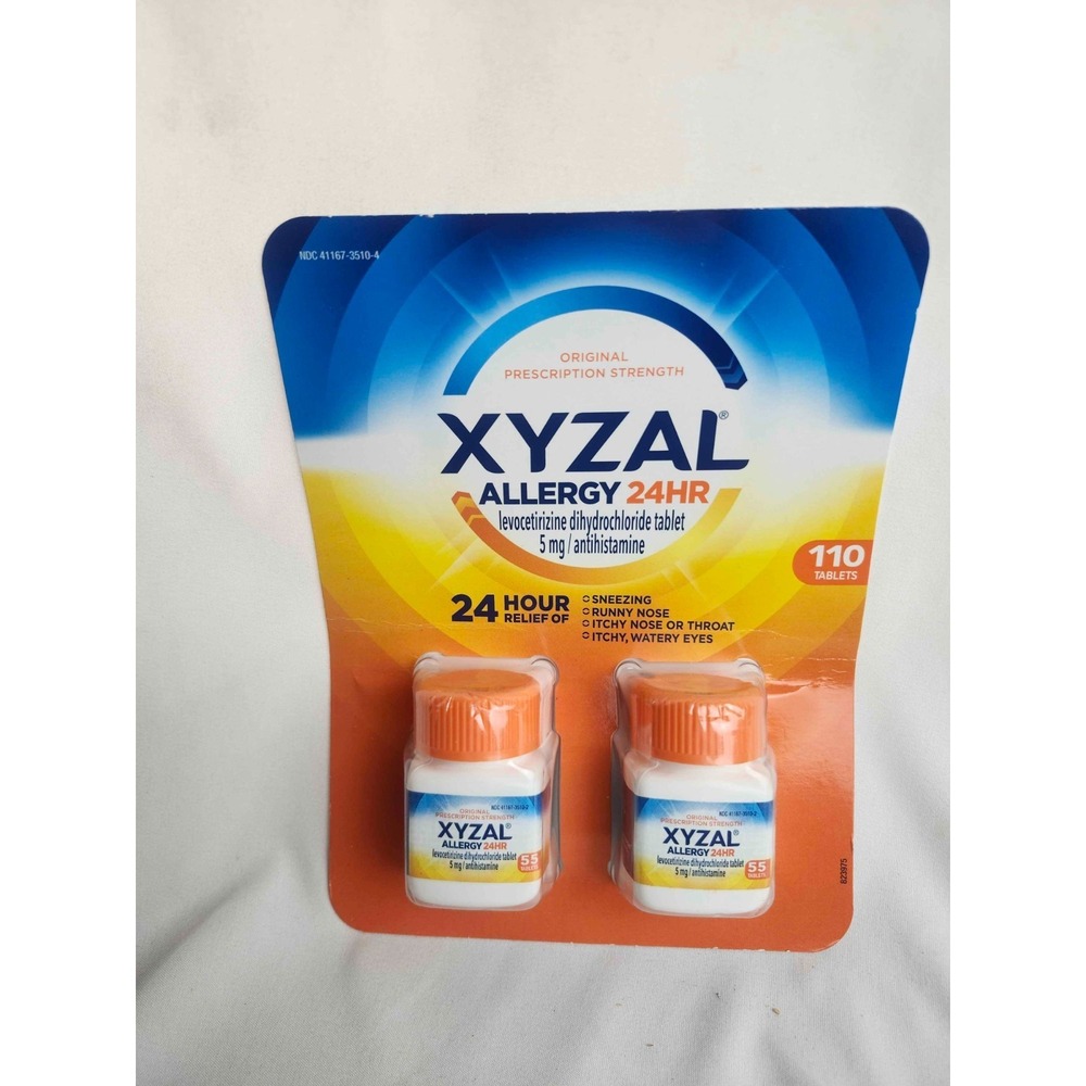 Xyzal Allergy 24HR Levocetirizine 5mg Antihistamine 110 Tablets Exp 09/2027